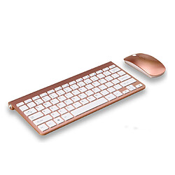 YP Select Ensemble de clavier sans fil ultra-mince pour mini souris Ensemble de souris USB sans fil - Rose Gold