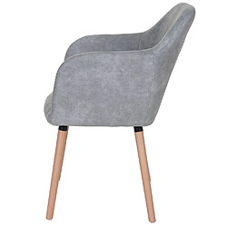 Avis Decoshop26 Chaise de salle à manger design rétro scandinave en tissu gris béton pieds clairs 04_0002369