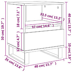 vidaXL Tables de chevet 2 pcs blanc 40x35x50 cm bois d’ingénierie pas cher