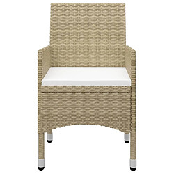 Acheter Salle à manger de jardin 3 pcs,Table et chaise à dîner Beige -MN52994