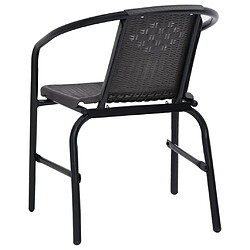 Maison Chic Lot de 4 Chaises de jardin,Fauteuil d'extérieur Rotin plastique et acier 110 kg -MN80597 pas cher