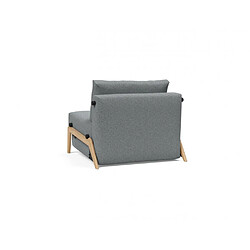 Inside 75 Fauteuil convertible lit 90 cm ILB 500 chêne laqué tissu Corocco Shadow Grey pas cher