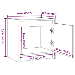 vidaXL Table de chevet Blanc 40x30,5x40 cm Bois de pin massif pas cher