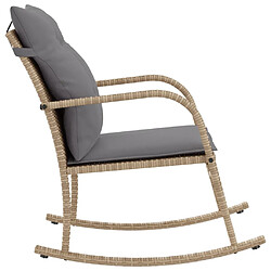 Acheter vidaXL Chaise à bascule de jardin avec coussins beige résine tressée