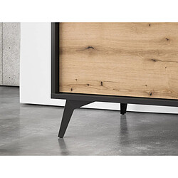 Bestmobilier Peter - meuble TV - bois et noir - 154 cm - style industriel