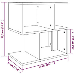 vidaXL Table de chevet Chêne marron 50x30x51,5 cm Bois d'ingénierie pas cher