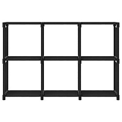 vidaXL Étagère d'affichage 6 cubes Noir 103x30x72,5 cm Tissu