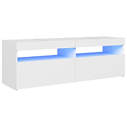 vidaXL Meuble TV avec lumières LED blanc 120x35x40 cm