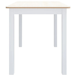 Avis vidaXL Table à manger Blanc et marron 114x71x75 cm Bois d'hévéa massif