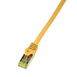 Câble de raccordement réseau LogiLink CQ5037S CQ5037S RJ45 CAT 6A S/FTP 1 m jaune ignifuge, sans halogène, avec cliquet dencastrement 1 pc(s)