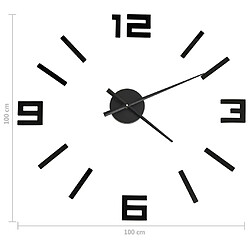 Acheter vidaXL Horloge murale 3D Design moderne Noir 100 cm XXL