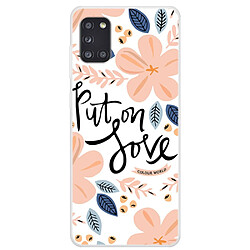 Coque en TPU impression de motifs motif de fleurs pour votre Samsung Galaxy A31