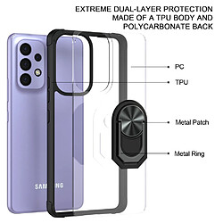 Coque en TPU antichoc avec béquille à anneau rotatif bleu pour votre Samsung Galaxy A53 5G