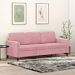 Maison Chic Canapé à 3 places,Canapé droit,Sofa de Salon,Banquette Rose 180 cm Velours -GKD477111