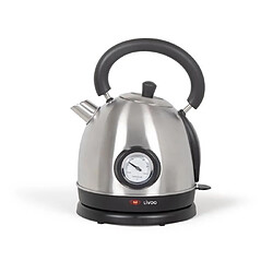 Avis Livoo Bouilloire rétro INOX GRISE 1800W avec thermomètre Sans fil Range cordon Arrêt automatique 1.8 Litres