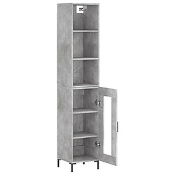 Avis vidaXL Buffet haut Gris béton 34,5x34x180 cm Bois d'ingénierie