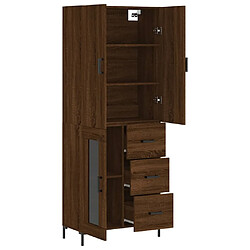 Avis vidaXL Buffet haut Chêne marron 69,5x34x180 cm Bois d'ingénierie