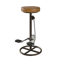 Rendez Vous Deco Tabouret de bar indus Gaya en cuir 73 cm