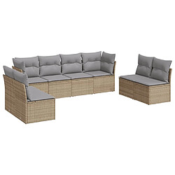 vidaXL Salon de jardin avec coussins 8 pcs beige résine tressée