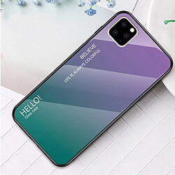 Wewoo Coque Rigide Pour iPhone 11 Gradient Color Glass Case Violet