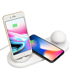 Acheter YP Select Lampe de nuit de champignon de charge sans fil Support de charge de téléphone portable multi-usb Blanc