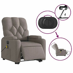 Maison Chic Fauteuil Relax pour salon, Fauteuil inclinable de massage électrique Taupe Tissu -GKD29969 pas cher