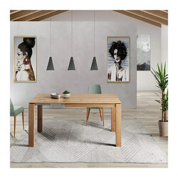 Inside 75 Table repas extensible ARMONIA 8 couverts 160/230x90cm pieds bois plateau chêne noueux