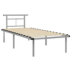 vidaXL Cadre de lit sans matelas gris métal 90x200 cm