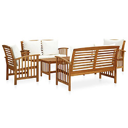 Maison Chic Salon de jardin 5 pcs + coussins - Mobilier/Meubles de jardin - Table et chaises d'extérieur Bois d'acacia solide -MN71058