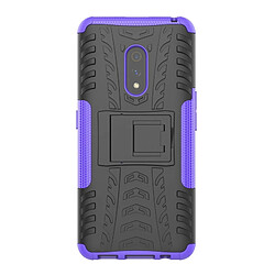 Wewoo Coque Pour OPPO Realme X Tire Texture Antichoc TPU + PC Housse de protection avec support Violet