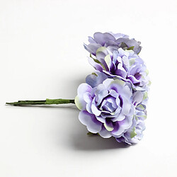 6 têtes bouquet artificiel fleur 4cm diy décorations de mariage violet