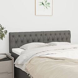 Maison Chic Lot de 2 Têtes de lit design pour chambre - Décoration de lit Gris foncé 72x7x78/88 cm Tissu -MN38398