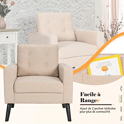 Avis Helloshop26 Fauteuil de salon 1 personne style scandinave canapé 1 place avec pieds bois d’hévéa pour chambre salon bureau beige 20_0002817