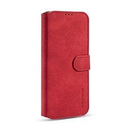 Etui en PU style rétro avec support rouge pour votre Samsung Galaxy A21s