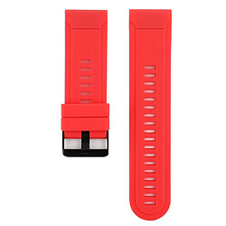 Bracelet en silicone 22mm souple avec boucle noire rouge pour votre Garmin Fenix 5/5 Plus