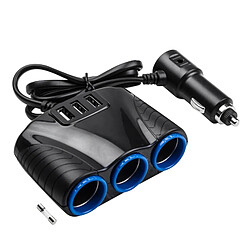 Wewoo 12-24V 3.1A 3 ports USB et 3 allume-cigare voiture chargeur de