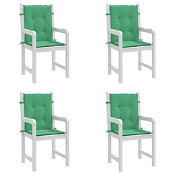 Avis vidaXL Coussins de chaise de jardin à dossier bas lot de 4 vert