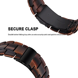 Bracelet en résine attache rapide, 22mm, chocolat pour votre Fossil Gen5 Carlyle/Gen5 Julianna/Gen5 Garrett/Gen5 Carlyle HR