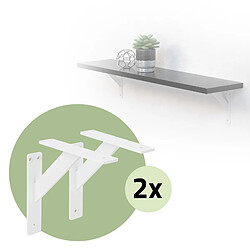 ML-Design 4x Support étagère murale fixation flottante aluminium blanc robuste 180x180 mm