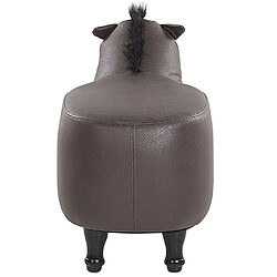 Acheter Beliani Repose-pied HORSE Marron foncé Cuir PU