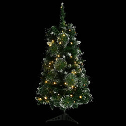 vidaXL Sapin de Noël artificiel pré-éclairé et supports vert 90 cm PVC