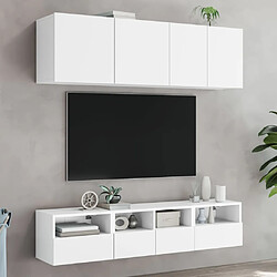 Avis vidaXL Meubles TV muraux 2 pcs blanc 40x30x30 cm bois d'ingénierie