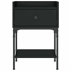 Maison Chic Table de chevet - Table de Nuit noir 40,5x31x60 cm bois d’ingénierie pas cher