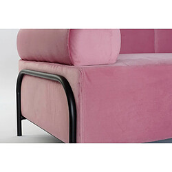 Avis Pegane Canapé de salon en polyester rose et métal noir - longueur 154 x profondeur 76 x hauteur 76 cm