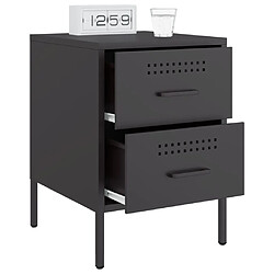 Avis vidaXL Tables de chevet 2 pcs noir 36x39x50,5 cm acier