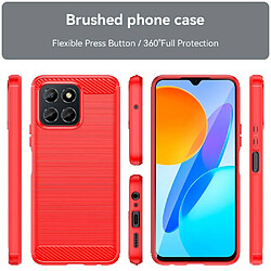 Htdmobiles Coque pour Huawei Honor X8 5G / X6 / X6a / 70 Lite - housse etui silicone gel carbone + verre trempe - ROUGE