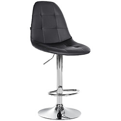 Decoshop26 Tabouret de bar x1 avec repose-pieds hauteur réglable pivotant assise en PVC noir cadre métallique chromé 10_0004826