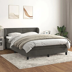 Maison Chic Lit Adulte - Lit simple Lit à sommier tapissier et matelas moelleux - Meuble de Chambre - Gris foncé 180x200cm Velours -MN88343