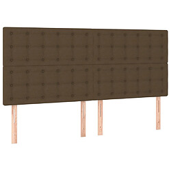 Acheter Maison Chic Tête de lit scandinave à LED,meuble de chambre Marron foncé 180x5x118/128 cm Tissu -MN96878