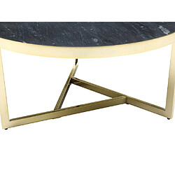 Vente-Unique Table basse en marbre et métal - Noir et doré - ROBURTA pas cher